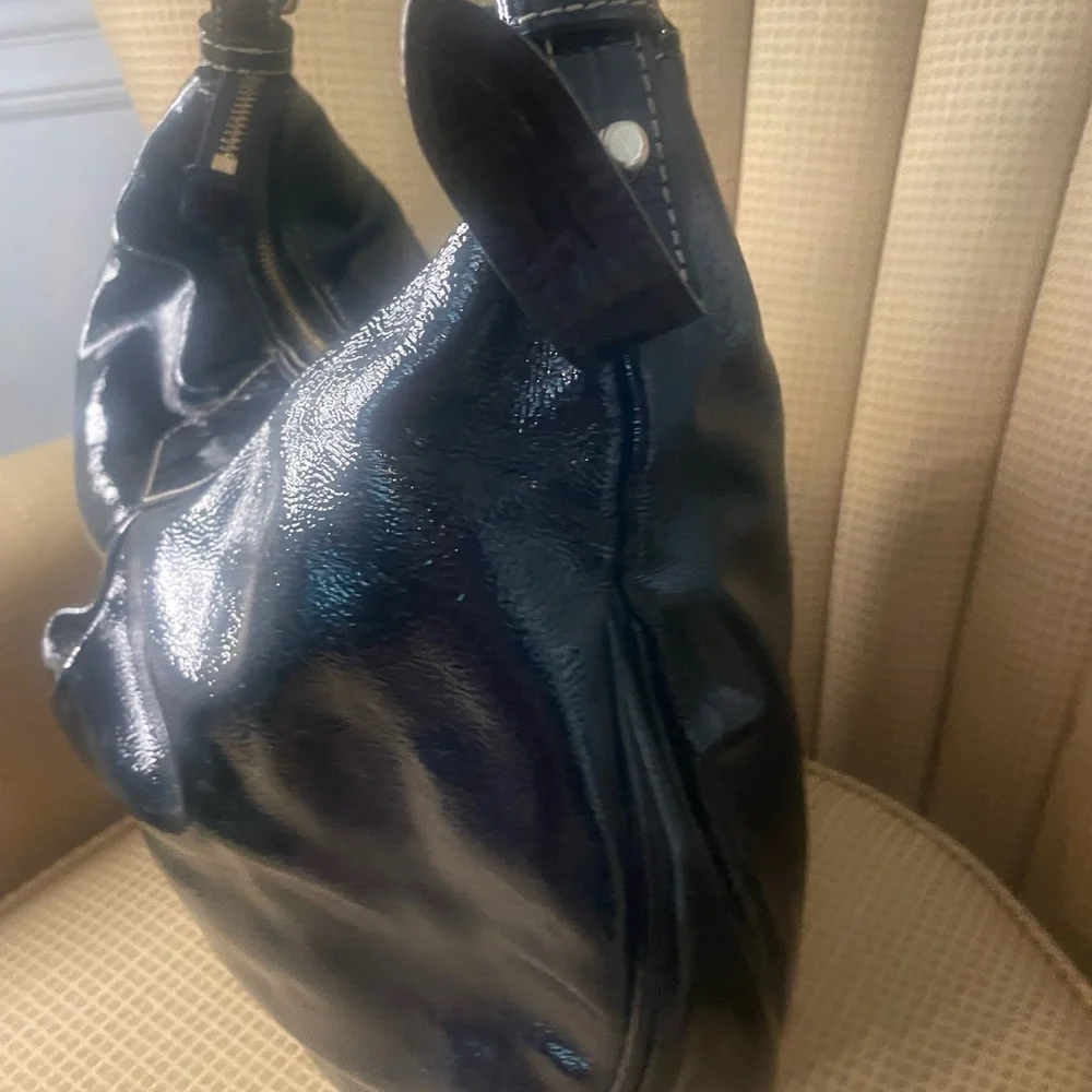 Dooney & Bourke Patent Leather Black Hobo Bag